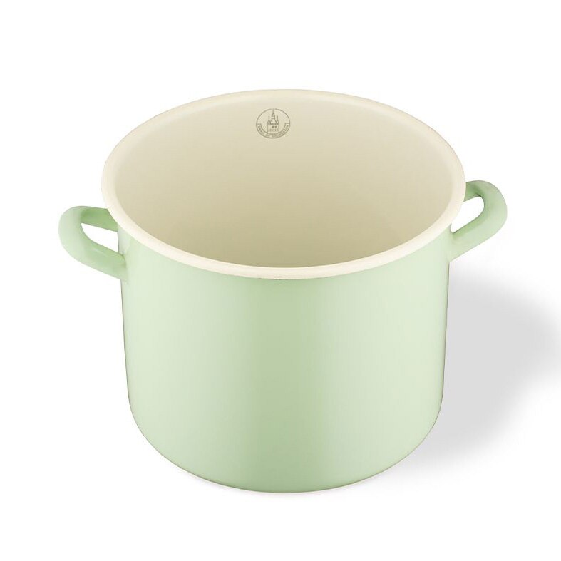 Oala Email de Sighisoara, 8 L, Ø23 cm x 19.7 cm, Verde fistic