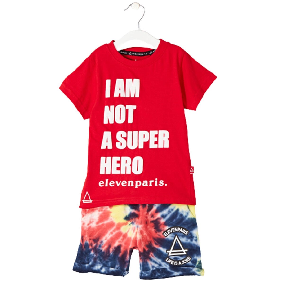 Set de pantaloni scurti si tricou Eleven Paris, Rosu