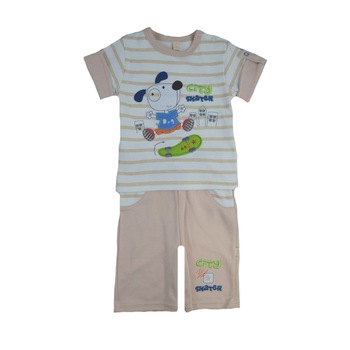 Compleu 2 piese de vara pentru baieti Koala Skater 2455, Bej 74 cm Compleu 2 piese de vara pentru baieti Koala Skater 2455, Bej 74 cm