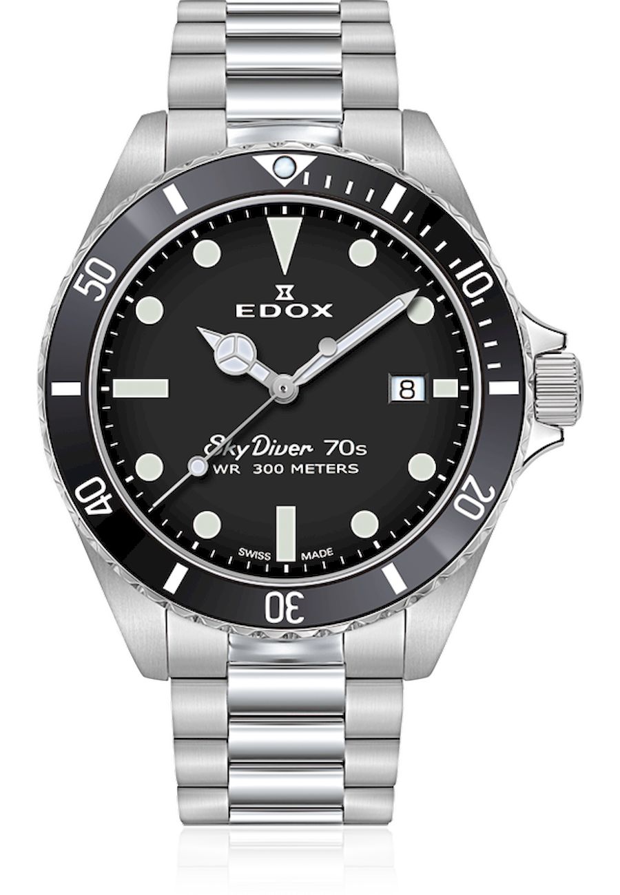 Ceas barbatesc Edox 53017 3NM NI, 30 mm, Argintiu
