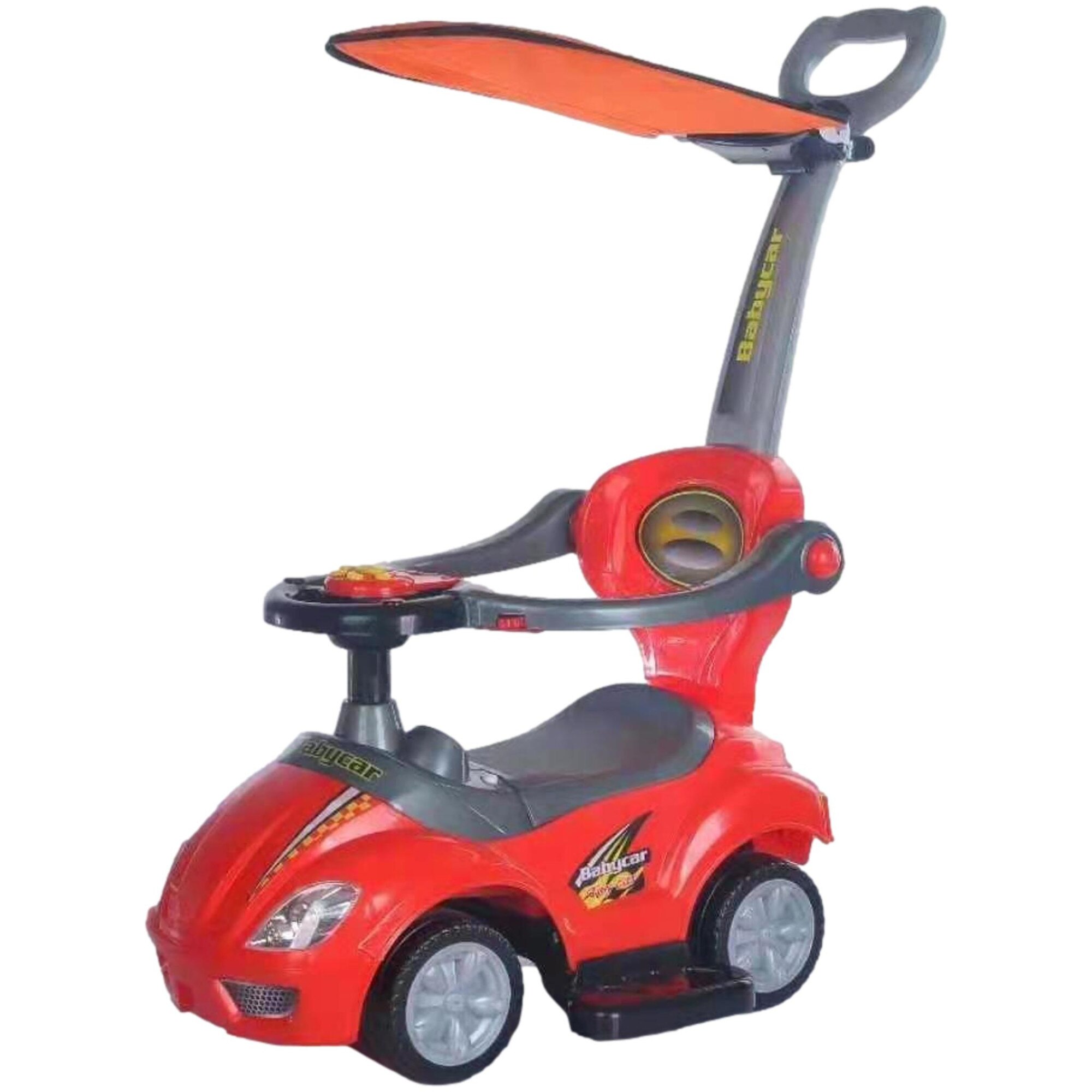 Masinuta De Impins Pentru Copii Si Bebe, Maner De Impins Pentru Parinti Inclus,,Rosu