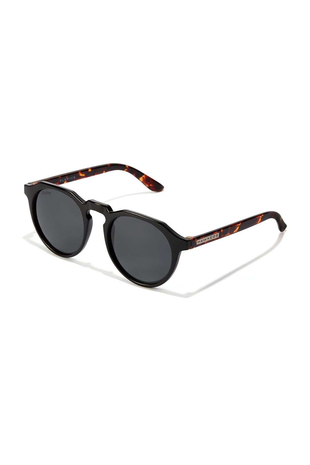 Hawkers, Ochelari de soare rotunzi unisex Warwick, Negru/cafeniu, 51-20-140 Standard