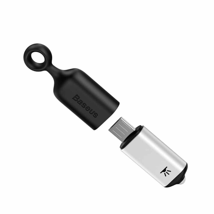 Baseus Smartphone IR Remote Controller (ACMR03-S1) - дистанционно за управление на домашна техника с microUSB конектор, работещо с приложение за смартфони (сребрист-черен)