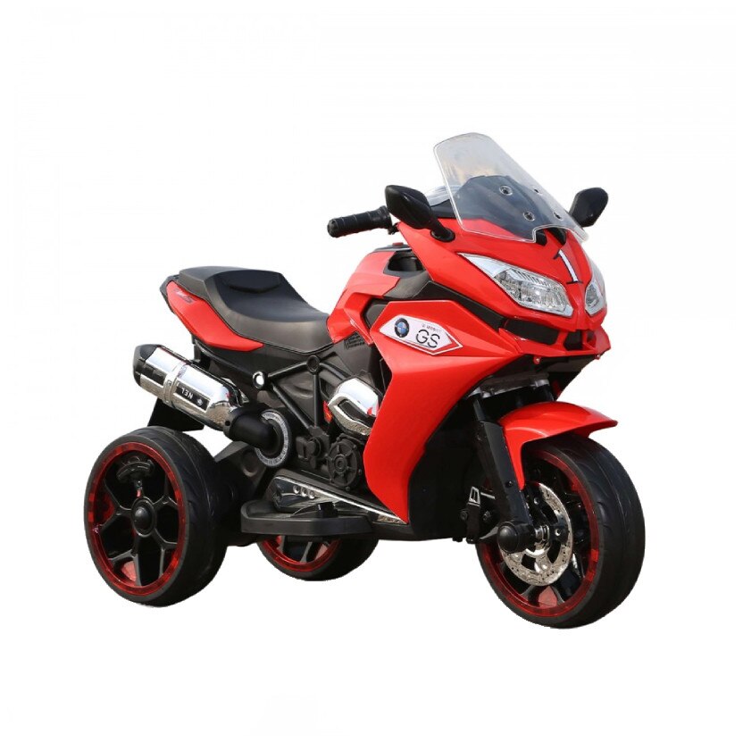 Motocicleta electrica BO Torino R1200, rosu, baterie 6V7Ah, faruri si roti cu lumini, MP3/USB pentru muzica, greutate pana la 25 kg