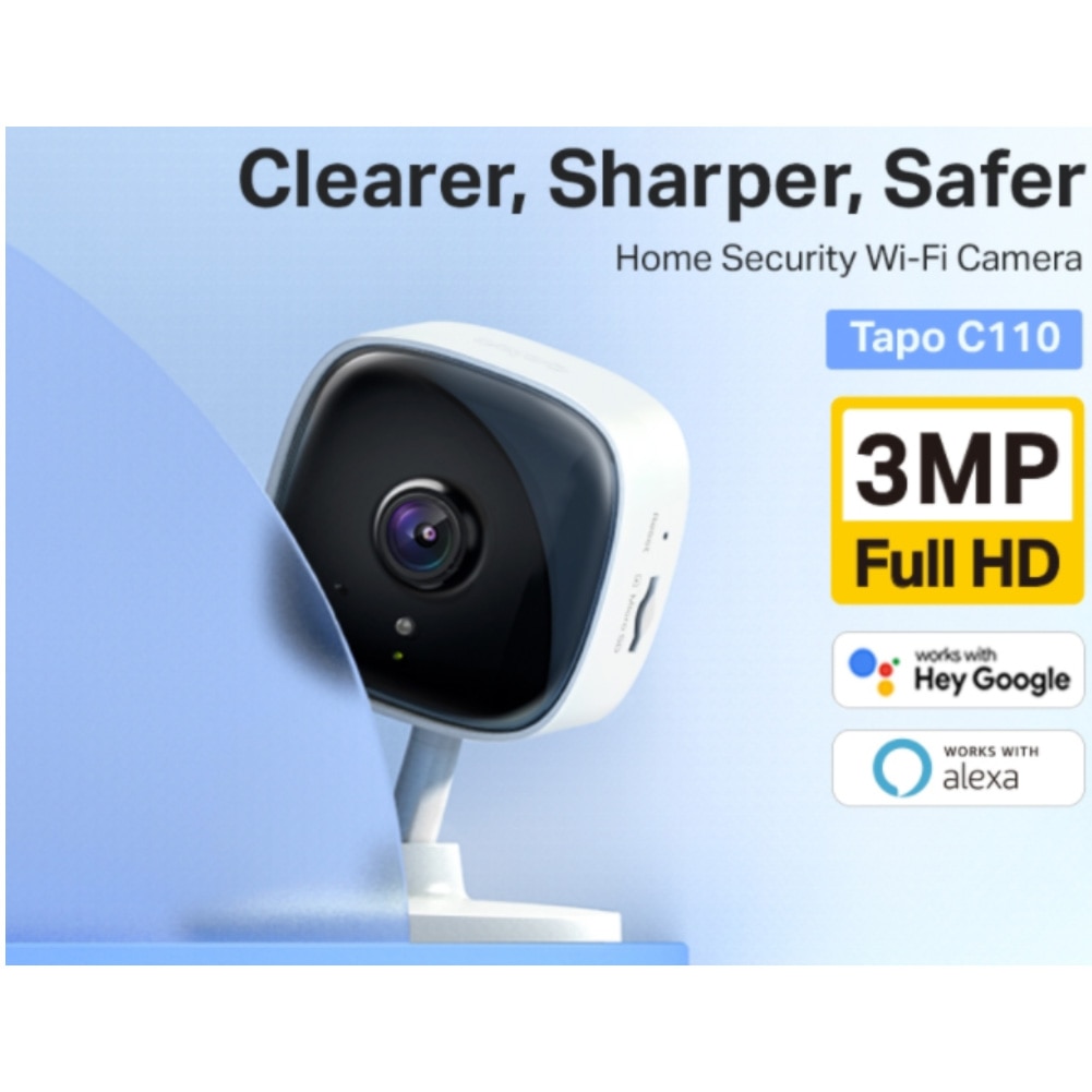 Tapo Caméra Surveillance WiFi intérieure Tapo C110, UHD 3MP