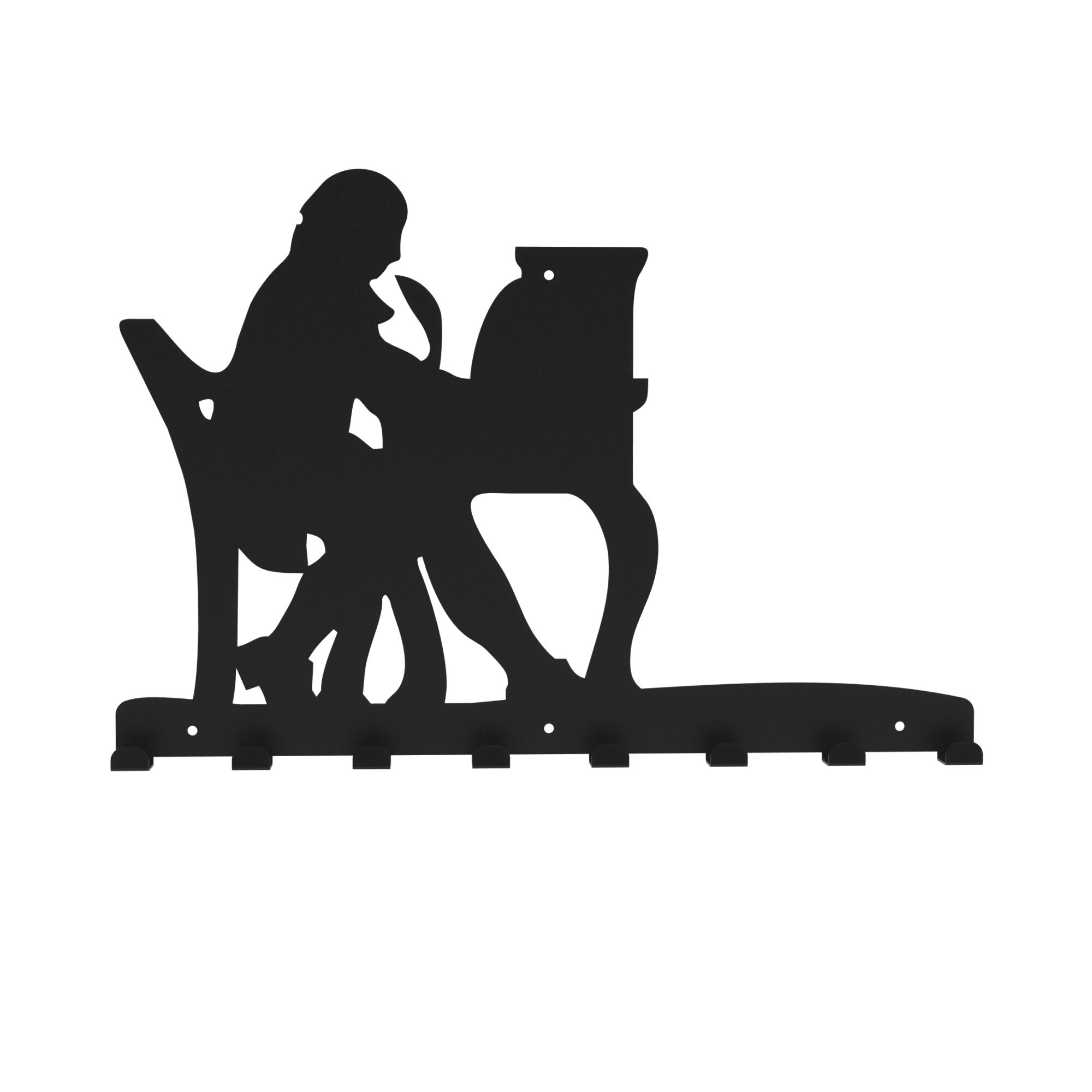 Cuier metalic Compozitor - model 4238, Negru, 58x40x2.8 cm