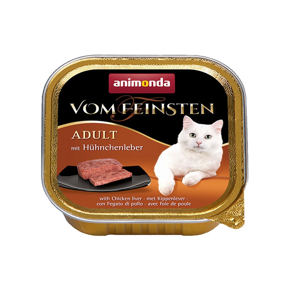 Hrana umeda pentru pisici Vom Feinsten Cat Ficat cu Pui 100g