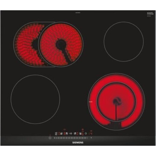Plita Incorporabila Siemens ET 675FNP1 E, Ceramica, 4 arzatoare, 60.2 cm, Negru