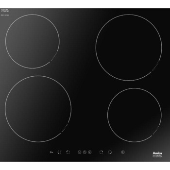 Plita incorporabila Amica PI6508PLU 23551, Inductie, 4 zone de gatit, 57.6 cm, Negru Plita incorporabila Amica PI6508PLU 23551, Inductie, 4 zone de gatit, 57.6 cm, Negru