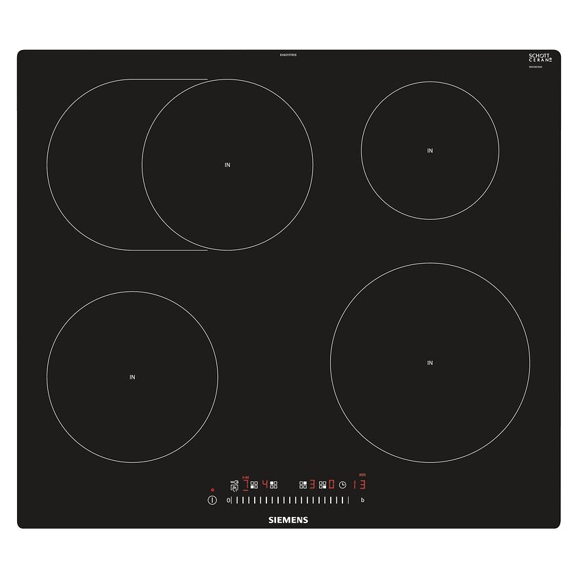 Plita Incorporabila Siemens EH601FFB1E, Inductie, 4 zone de gatit, 57.2 cm, Negru