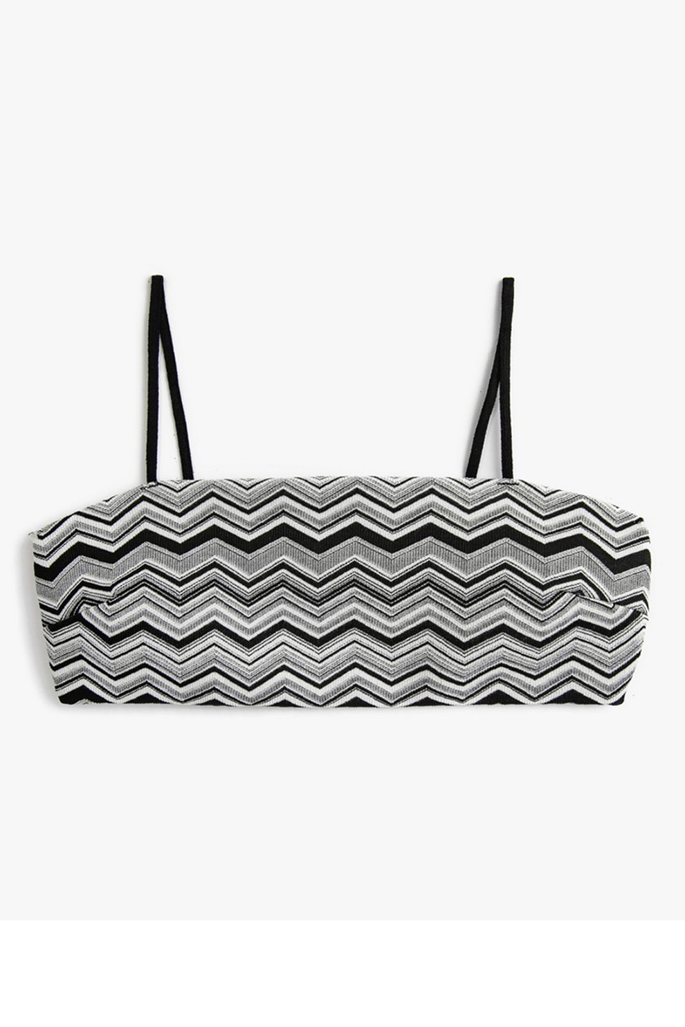 KOTON, Bustiera de baie tricotata fin, Negru/Gri, XL