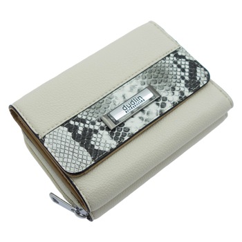 Portofel de dama, Dudlin, din piele ecologica, 13.5 x 10 x 4.5 cm, Crem - PR390 Portofel de dama, Dudlin, din piele ecologica, 13.5 x 10 x 4.5 cm, Crem - PR390