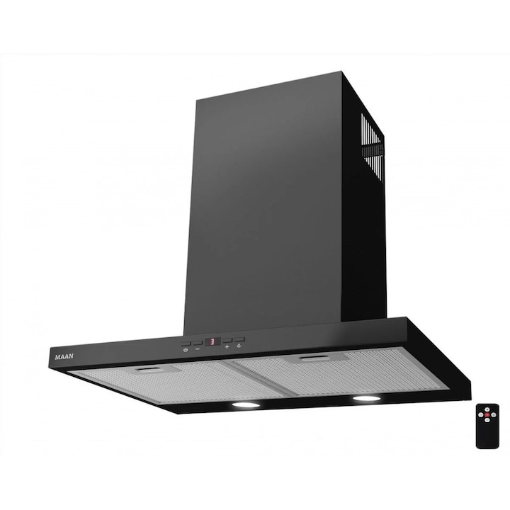 Hota Kompatic by Turbionaire, Riva 90 KRV90SI, Incorporabila sub corpul suspendat, Motor Brushless 800mc/h, Clasa A+++, LED-uri ajustabile, Filtre Baffle Avansate, Touch Control, Refulare verticala/orizontala, 3 viteze, Boost si Super Boost, Inox