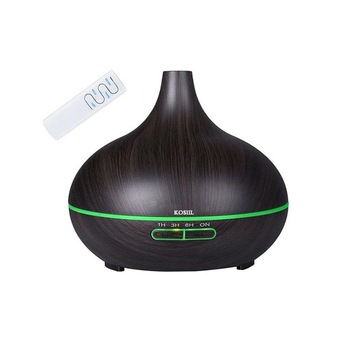 Difuzor de uleiuri esentiale, Kosiil, Aromoterapie, 550 ml, Telecomanda, 7 Culori LED, Maro inchis Difuzor de uleiuri esentiale, Kosiil, Aromoterapie, 550 ml, Telecomanda, 7 Culori LED, Maro inchis