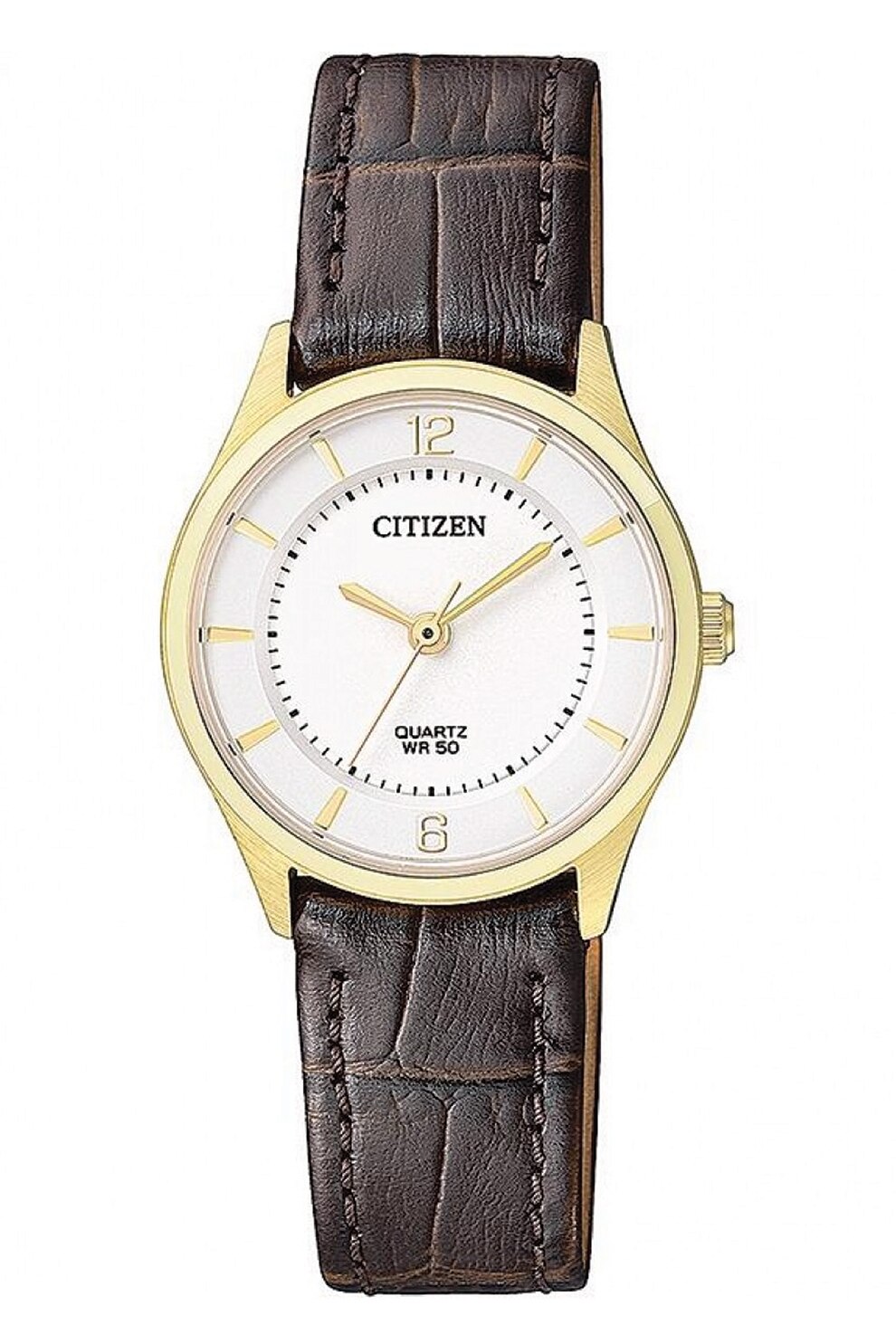 Citizen, Ceas quartz cu o curea de piele, Maro inchis