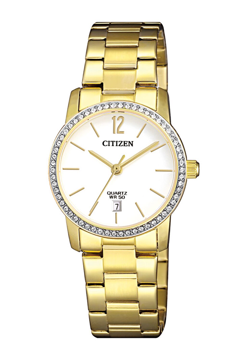 Citizen, Ceas din otel inoxidabil decorat cu zirconia, Auriu