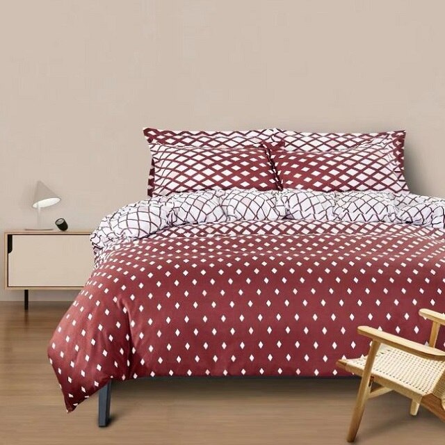 Set lenjerie de pat dublu, 230 x 220 cm, bumbac satinat, 4 piese, Casa de Vis, A50-516