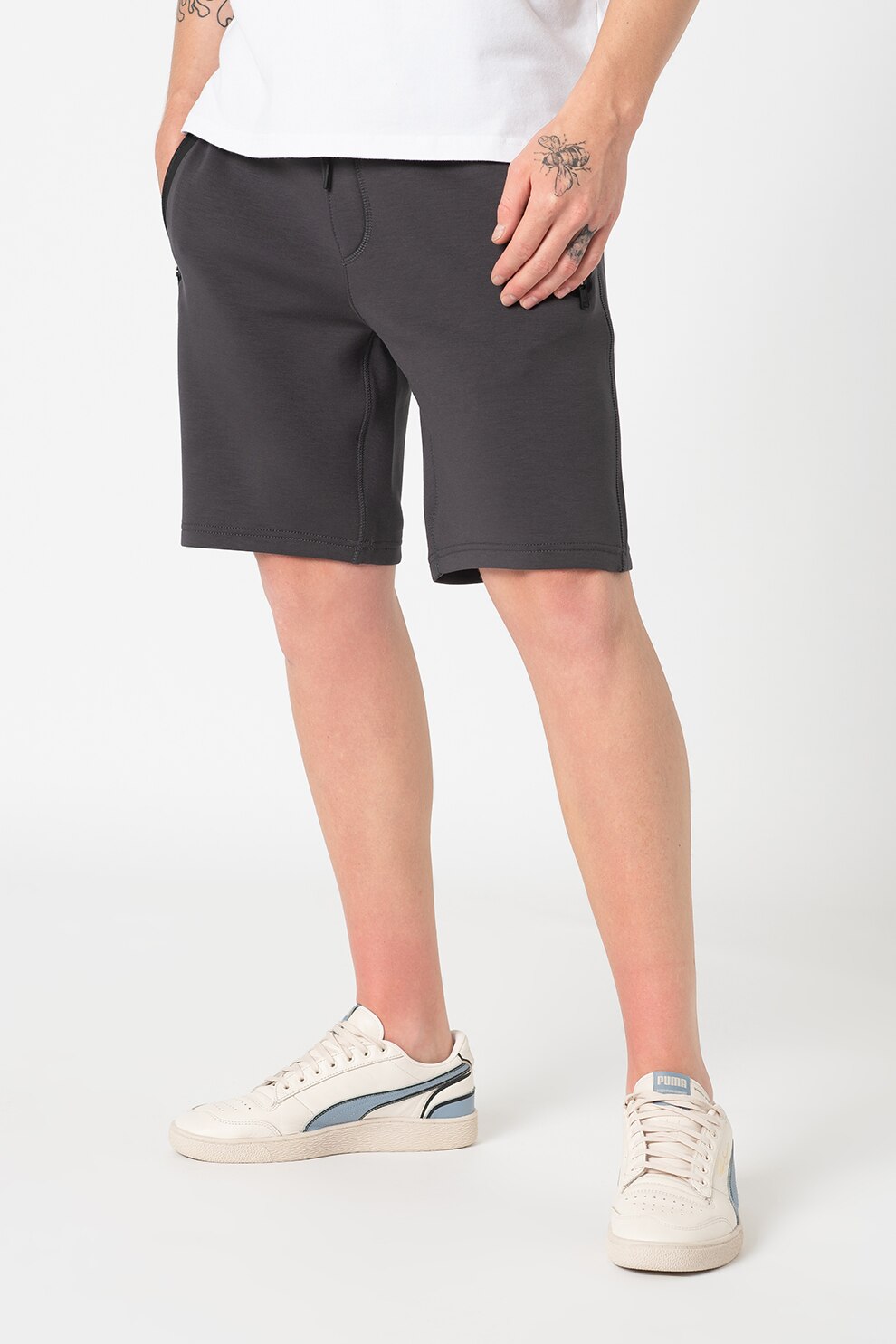 American Eagle, Pantaloni scurti cu talie ajustabila, Gri inchis