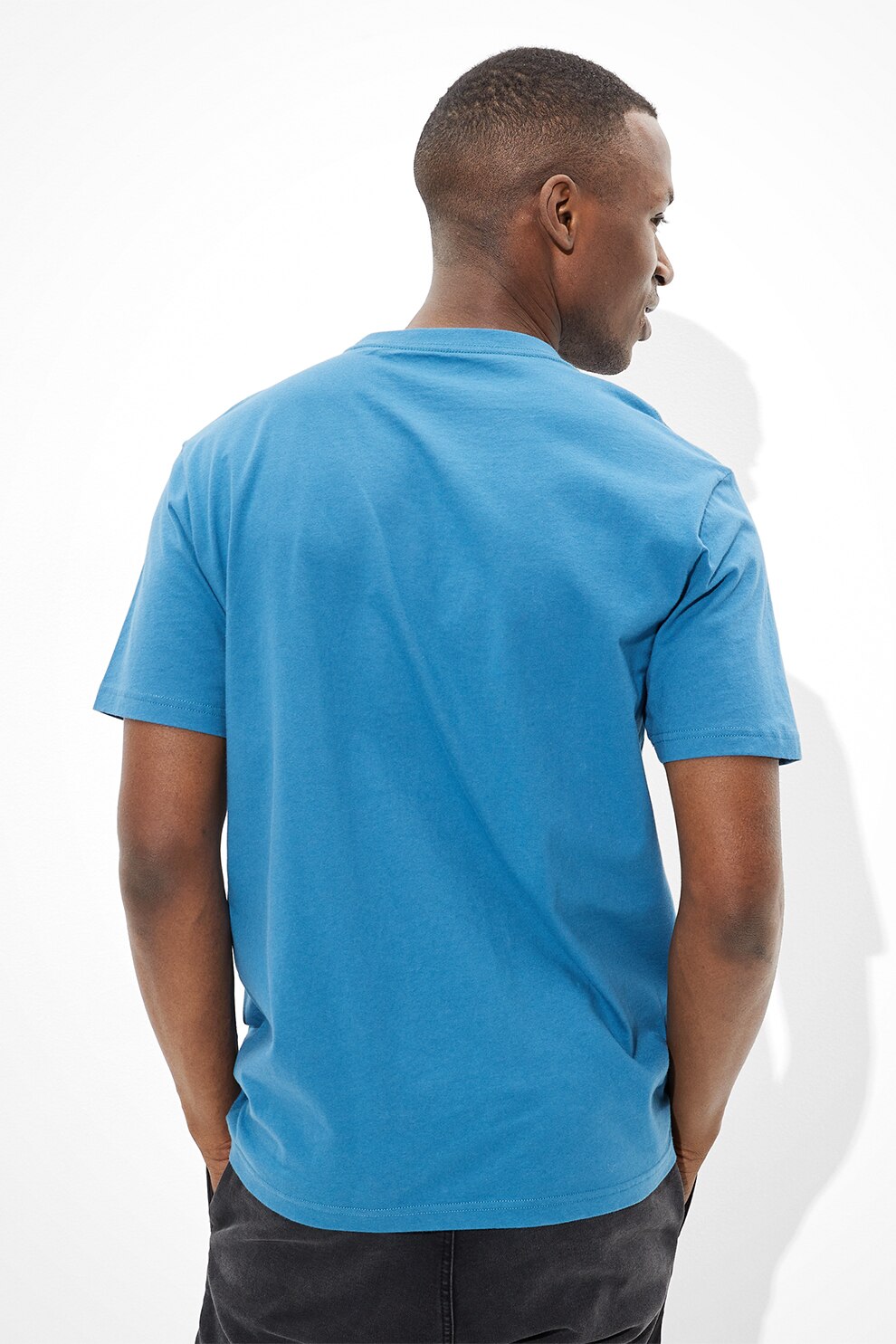 American Eagle, Tricou cu imprimeu logo, Albastru inchis