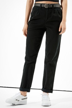 American Eagle, Pantaloni conici din amestec de bumbac, Negru American Eagle, Pantaloni conici din amestec de bumbac, Negru