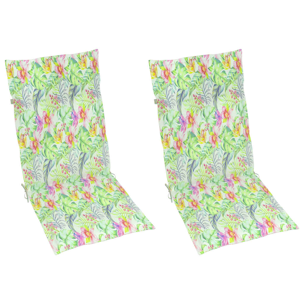 Set de 2 perne de scaun de gradina vidaXL, Poliester, 120 x 50 x 7 cm, Multicolor, model tropical