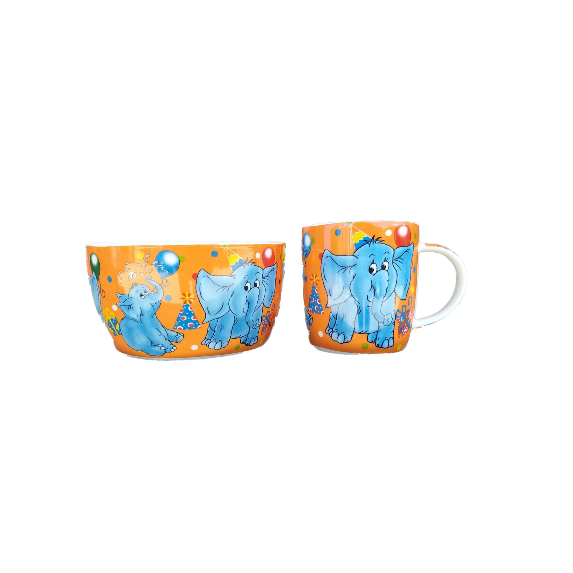 Set bol cu cana ceramica, Nichita Impex, elefant