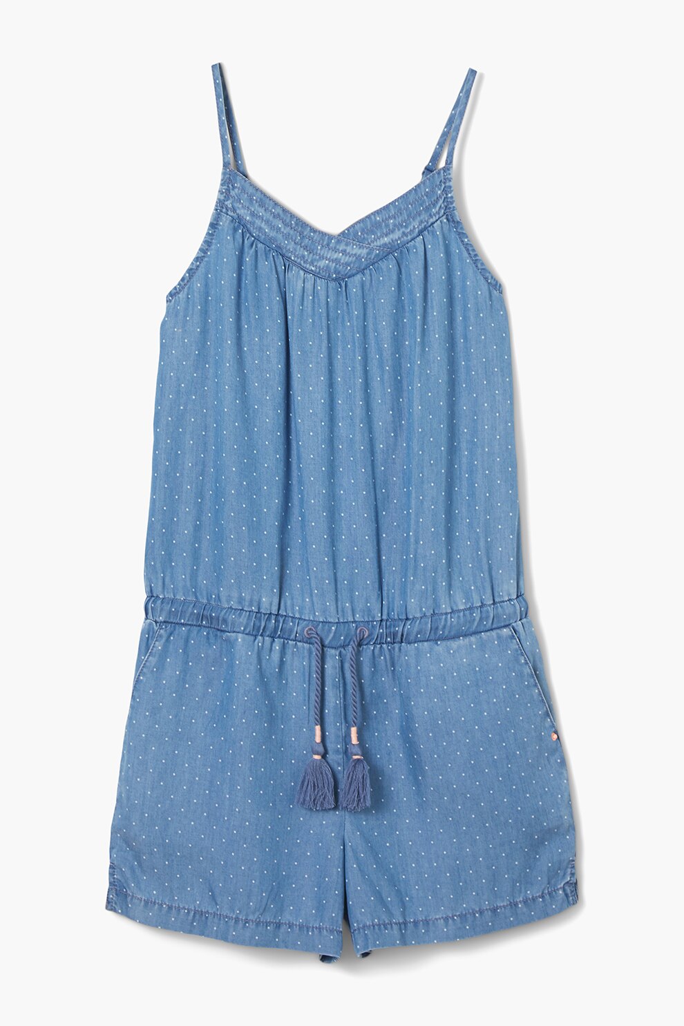 s.Oliver, Salopeta din lyocelll chambray cu snur in talie, Albastru deschis