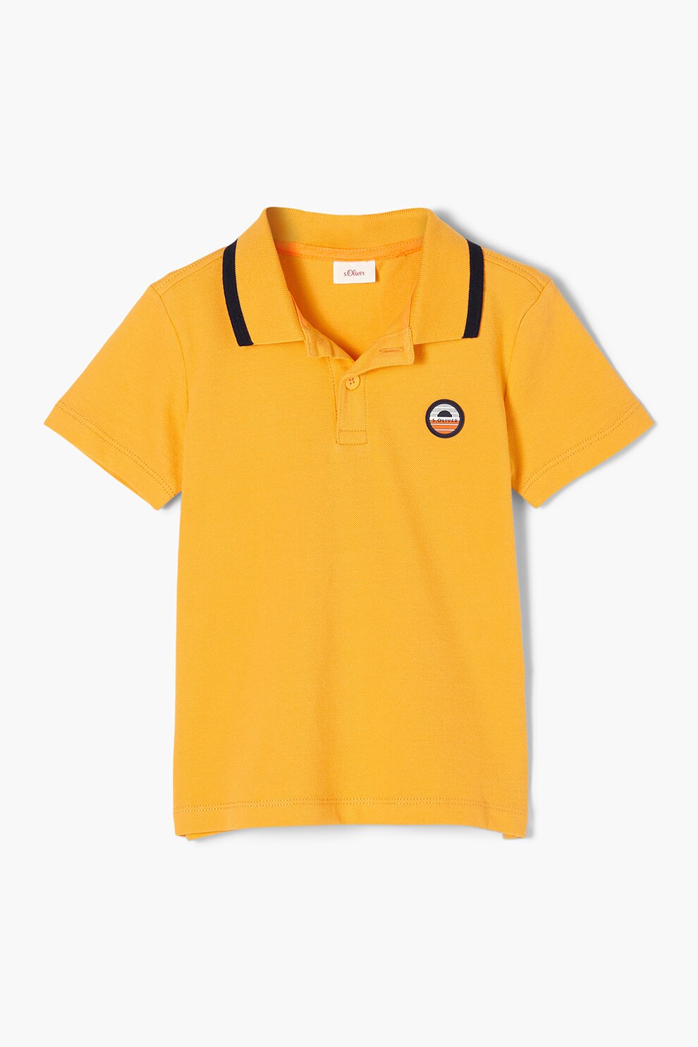 s.Oliver, Tricou polo regular fit din material pique, Portocaliu deschis