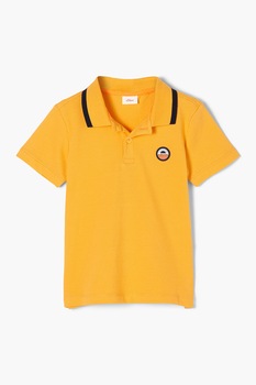 s.Oliver, Tricou polo regular fit din material pique, Portocaliu deschis s.Oliver, Tricou polo regular fit din material pique, Portocaliu deschis