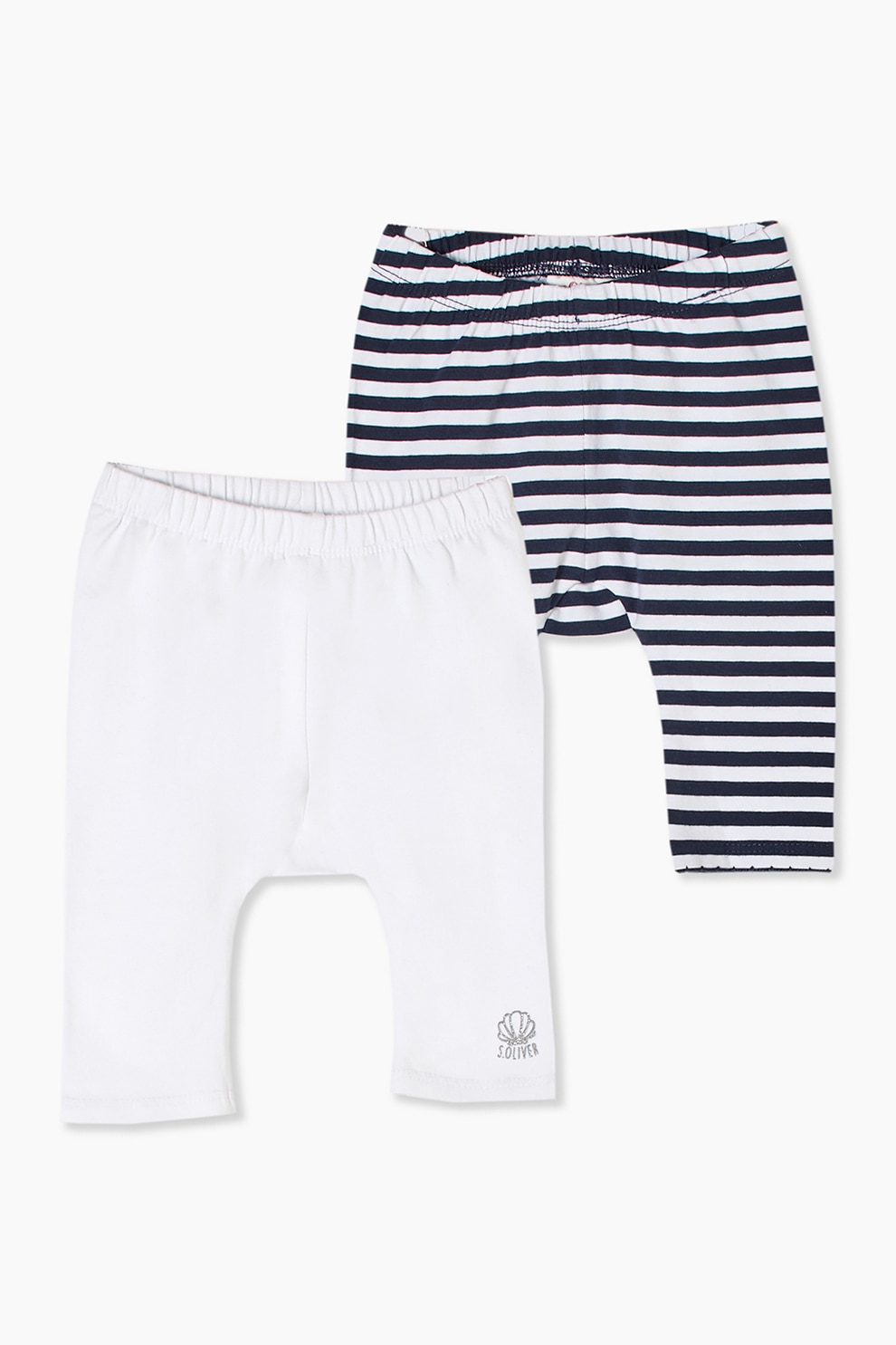 s.Oliver, Set 2 perechi de pantaloni scurti - regular fit, Alb/Negru