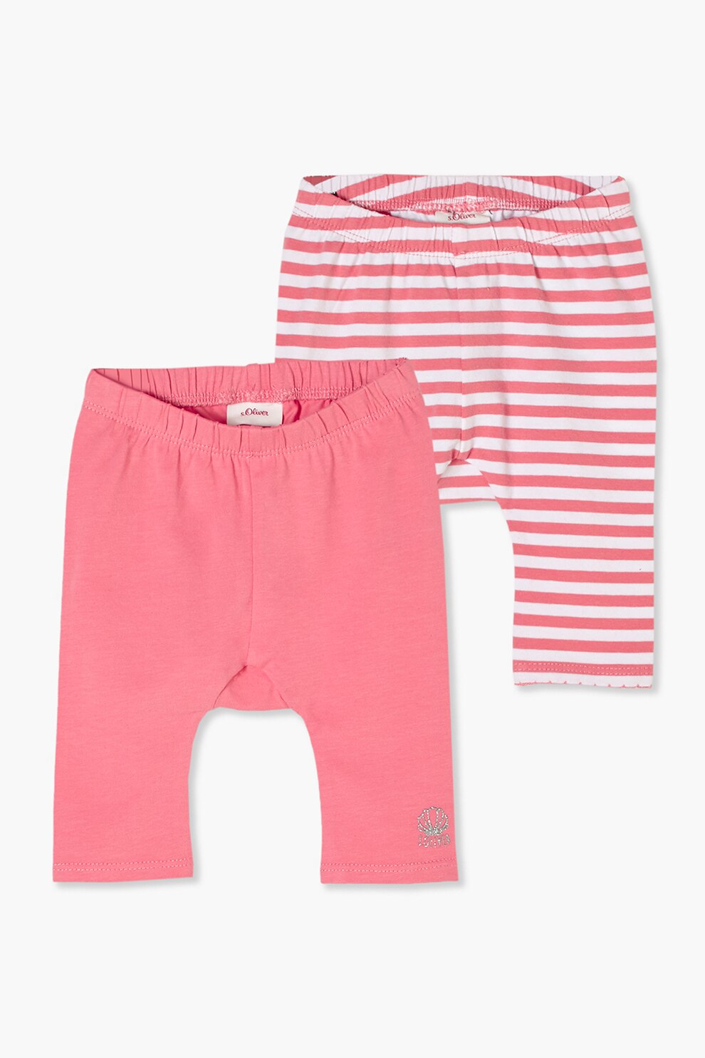 s.Oliver, Set 2 perechi de pantaloni scurti - regular fit, Roz/Alb