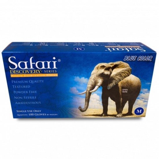Manusi Nitril Nepudrate Safari Blue 100 Buc/cutie, masura L