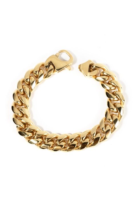 Bratara cu zale din otel inoxidabil placat cu aur galben 18K Mosselle, auriu, 18 cm