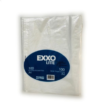 Set folii de protectie A4, 40 microni, 100 buc, alb transparent, Exxo Set folii de protectie A4, 40 microni, 100 buc, alb transparent, Exxo