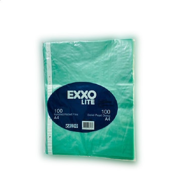 Set folii de protectie A4, 40 microni, 100 buc, verde transparent, Exxo Set folii de protectie A4, 40 microni, 100 buc, verde transparent, Exxo