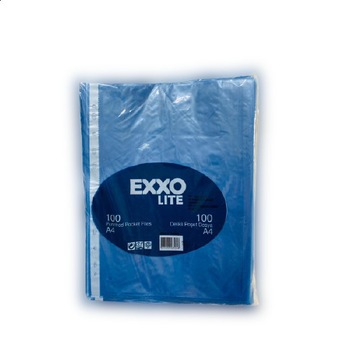 Set folii de protectie A4, 40 microni, 100 buc, bleumarin transparent, Exxo Set folii de protectie A4, 40 microni, 100 buc, bleumarin transparent, Exxo