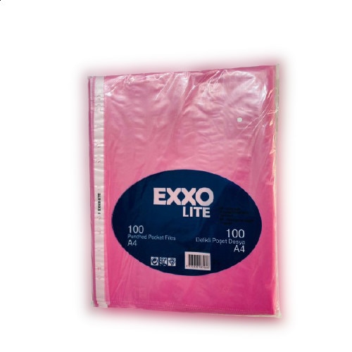 Set folii de protectie A4, 40 microni, 100 buc, roz transparent, Exxo