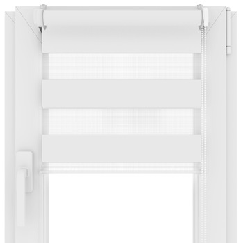 Jaluzea R+T, Zi si Noapte, zebra rulou, Tesatura, 51x150 cm, Alb Jaluzea R+T, Zi si Noapte, zebra rulou, Tesatura, 51x150 cm, Alb