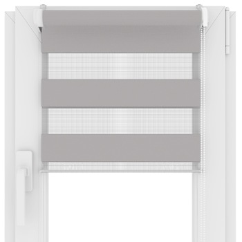 Jaluzea R+T, Zi si Noapte, zebra rulou, Tesatura, 81x150 cm, Gri deschis Jaluzea R+T, Zi si Noapte, zebra rulou, Tesatura, 81x150 cm, Gri deschis