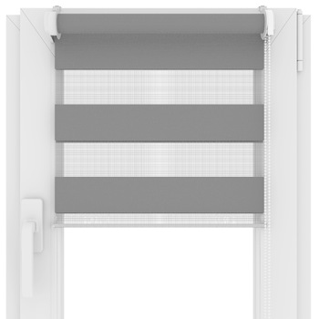 Jaluzea R+T, Zi si Noapte, zebra rulou, Tesatura, 64x150 cm, Gri inchis Jaluzea R+T, Zi si Noapte, zebra rulou, Tesatura, 64x150 cm, Gri inchis