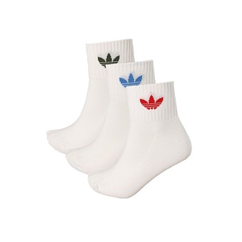 Set 3 Perechi Sosete Adidas Mid Cut GN3083, Baieti, Alb Set 3 Perechi Sosete Adidas Mid Cut GN3083, Baieti, Alb