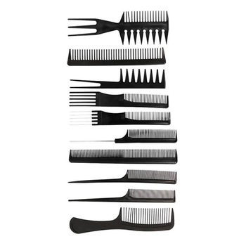 Set 10 pieptene, negru cu husa din plastic de depozitare Set 10 pieptene, negru cu husa din plastic de depozitare