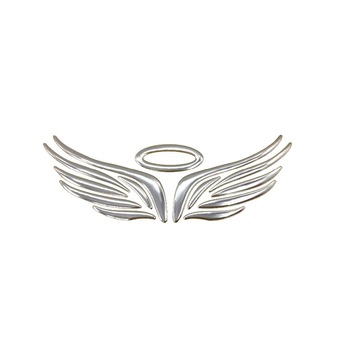 Ornament auto Aripi de inger 3D, 16cm x 5cm, culoare argintiu Ornament auto Aripi de inger 3D, 16cm x 5cm, culoare argintiu
