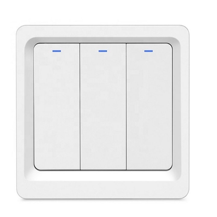 Mechanikus kapcsoló világításhoz, WiFi, 3 gomb, 1 A, ABS, fehér