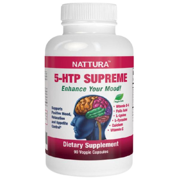 Complex de vitamine, Nattura, 5-HTP SUPREME, Efect antioxidant, Extract din plante, 90 Capsule