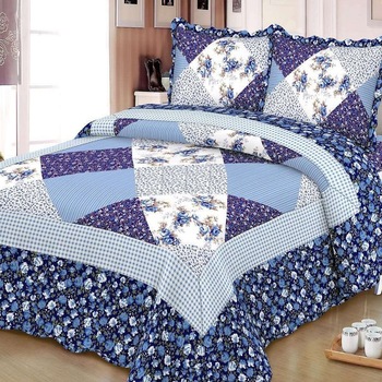 Set cuvertura matlasata si 2 fete de perna, 210 x 230 cm, pat dublu, Casa de Vis, P038 Set cuvertura matlasata si 2 fete de perna, 210 x 230 cm, pat dublu, Casa de Vis, P038