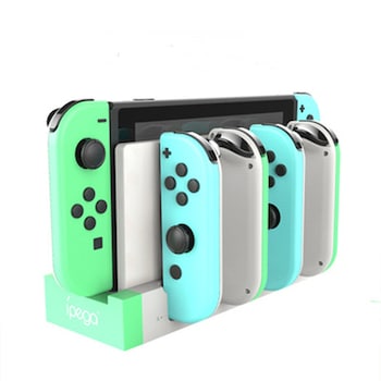 Incarcator pentru controlerele Nintendo Switch Joy Cons, Swissant, 4 sloturi, Alb Incarcator pentru controlerele Nintendo Switch Joy Cons, Swissant, 4 sloturi, Alb