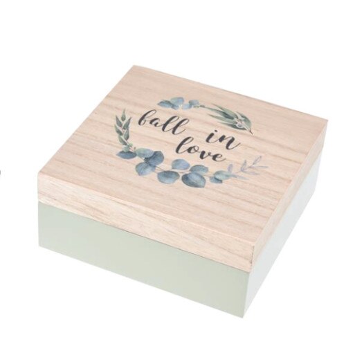 Cutie cu capac MDF, model floral, 15x15x6.5 cm
