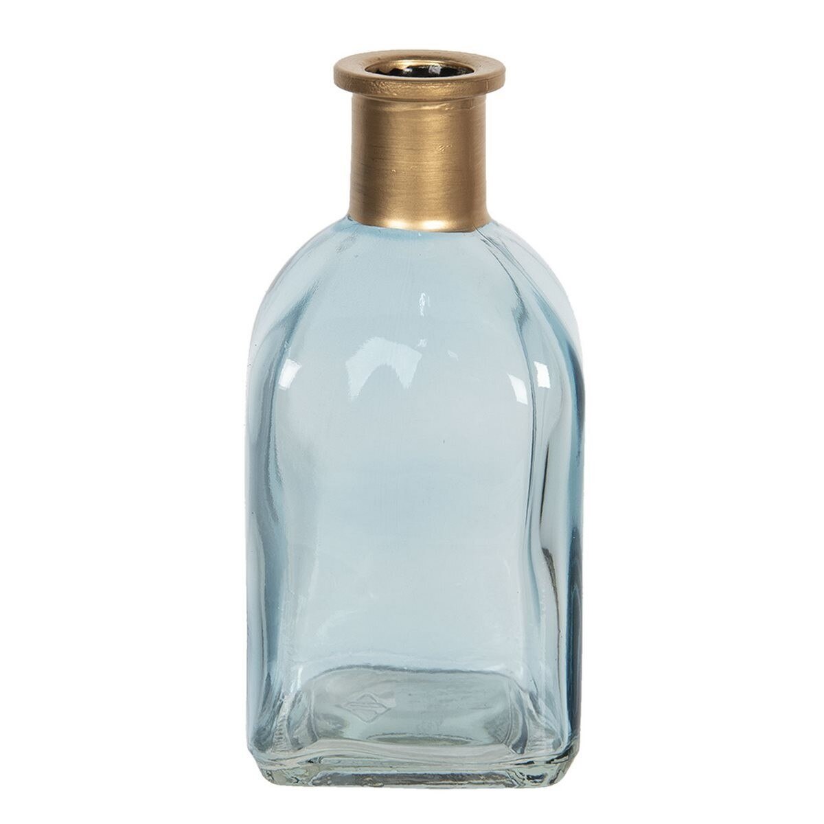 Vaza pentru flori din sticla albastra aurie 6 cm x 6 cm x 13 h