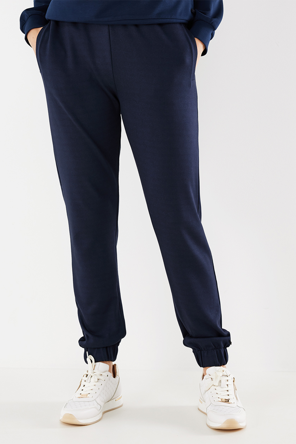 Mexx, Pantaloni sport cu talie elastica, Bleumarin